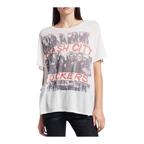 R13 Clash City Rockers Graphic Print Top Cotton Cashmere Blend Size Med - Picture 12 of 12